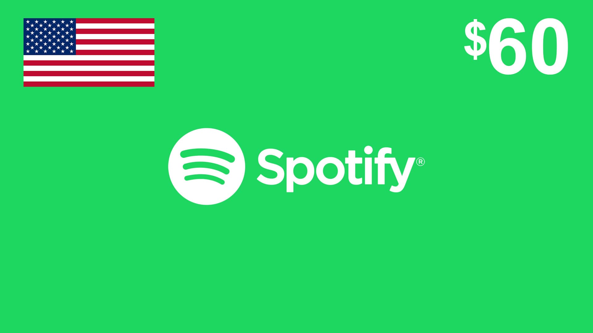 گیفت کارت اسپاتیفای 60 دلاری آمریکا