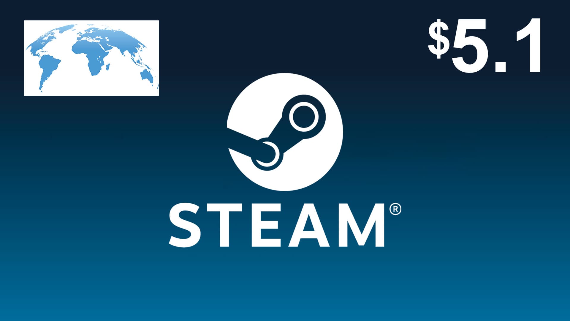 گیفت کارت استیم 5.1 دلاری گلوبال